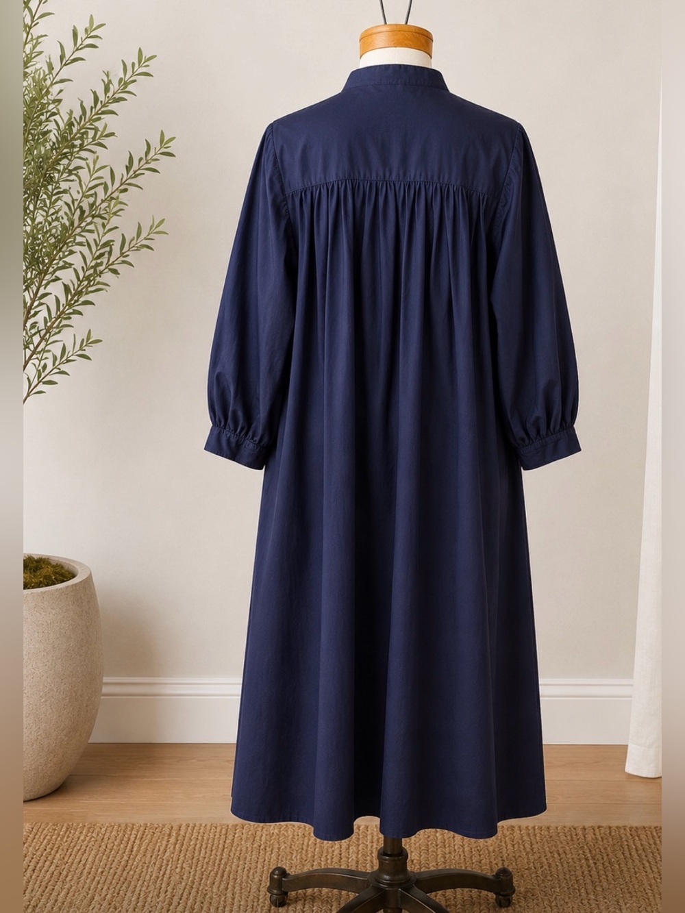 COS Navy Button-Front Shirt - Picture 2 of 6